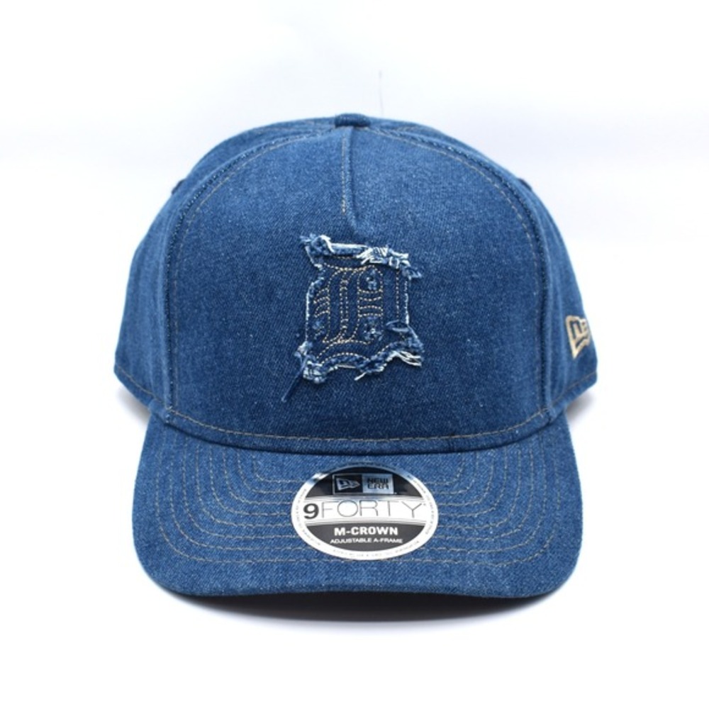 New Era 9FORTY Detroit Tigers Distressed‎ Denim Blue Snapback Hat Cap MLB OSFM